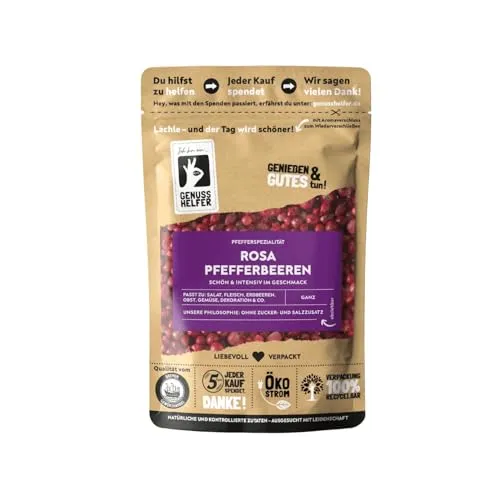 Bremer Gewürzhandel Roter Pfeffer ganz, 10 x 50g - Pikant & Aromatisch - Entdecken Sie den einzigartigen Geschmack des roten Pfeffers! Ideal für Salate und Desserts, bringt er eine mild süße Note in Ihre Gerichte. 100% natürliche Zutaten, ohne Zusatzstoffe.