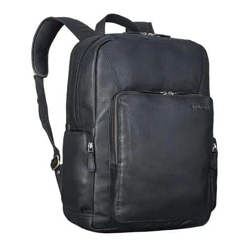 STILORD 'Werner' Moderner Leder-Rucksack - Laptop-Rucksack mit 17 Zoll Fach und Trolleyhalterung, ideal für Businessreisen und stilvolle Pendler. Hochwertiges Echtleder für zeitloses Design.