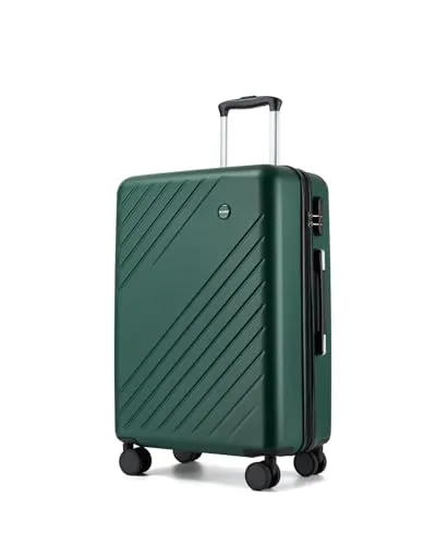 KONO Mittelgroßer Koffer 66.5x45.5x25cm, 61L Hartschalenkoffer mit 4 Rollen, Koffer Trolleys für Studenten und mittlere bis Lange Reisen (Koffer M, Grün)