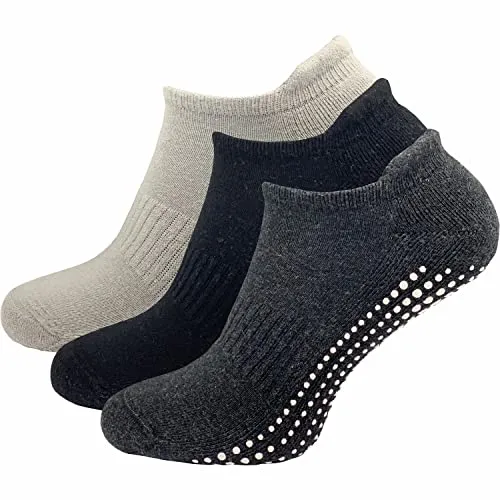 GAWILO Damen Yoga & Pilates Socken (3 Paar) | Stopper Socken | sicherer Halt auf glatten Böden, ohne drückende Zehennaht | mit rutschfesten Noppen (farbig 2, 39-42)