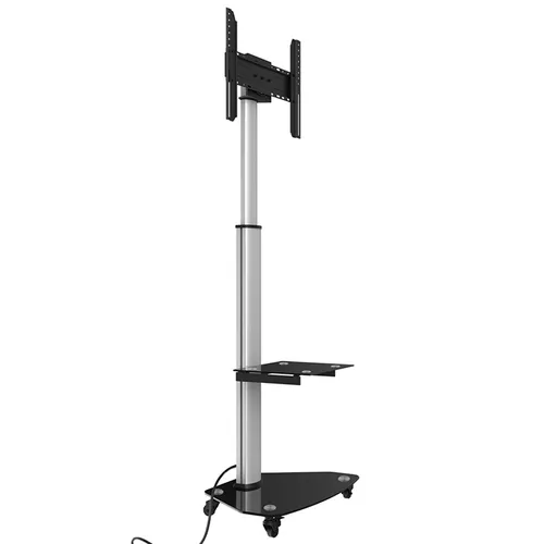 XTRARM Proton 300 mobiler TV Ständer - TV-Standfuß für 32-75 Zoll Geräte, mit Rollen für einfaches Bewegen und USB-Ports für praktische Konnektivität.