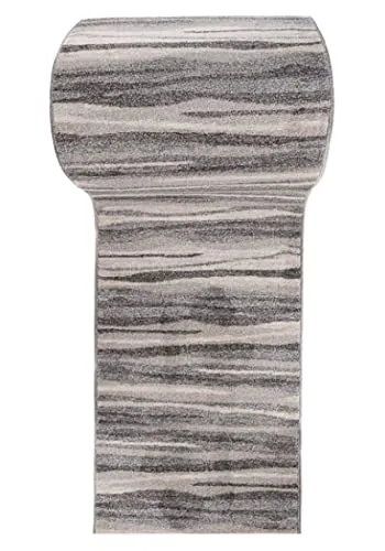 Mazovia Teppich Läufer Flur - Modern Teppichläufer - Kurzflor Flurläufer für Vorzimmer, Schlafzimmer, Küche - ÖKO-TEX Zertifiziert - Meterware - Grau - 60 x 100 cm