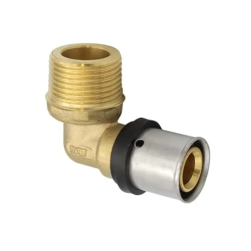 Pipetec Pressfitting Winkel Übergang 20x2 mm 3/4 Zoll Aussengewinde TH Kontur Verbundrohr, DVGW, TH-Profil