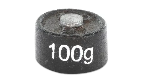 Betzold Gussgewichte weiß beschriftet, Gewicht: 100 g