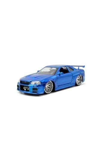 JADA Spielzeug-Auto Fast & Furious 2002 Nissan Skyline 1:24 - Spielzeug-PKW, detailgetreues Modell im Maßstab 1:24 mit öffnenden Türen und Motorhaube, perfekt für Fast & Furious Fans ab 8 Jahren.