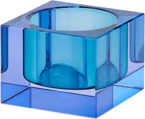 GIFTCOMPANY Sari, Kristallglas, Teelichthalter Xs(h3,7cm), Blau, Gs