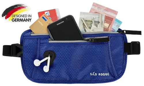 SAO ROQUE Bauchtasche Damen Herren Bauchtasche, RFID Blocker Gürteltasche, flach, Vegan, ultraflach, schweiß- und wasserfest, ultraleicht