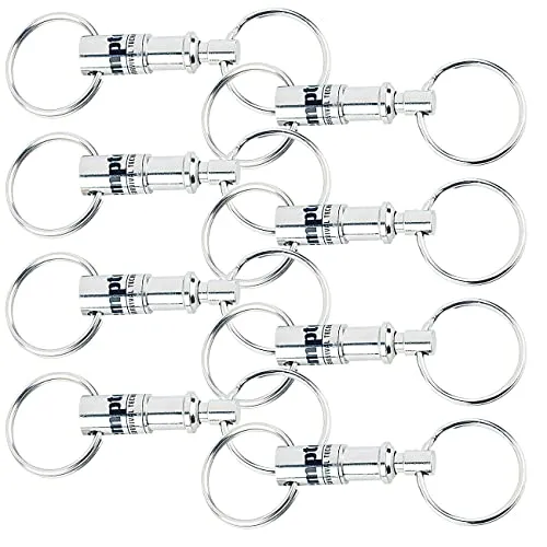 Semptec Urban Survival Technology Schlüsselanhänger Clips: 8er-Set Metall-Schlüsselanhänger mit schnellem Easyclip-Mechanismus (Schlüsselanhänger abnehmbarer Ring, Easyclip Schlüsselring)