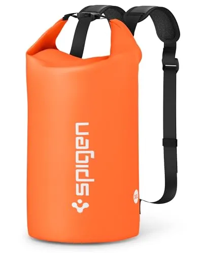Spigen Aqua Shield 30L Dry Bag - Wasserdichte Tasche für Outdoor-Aktivitäten - Standard Handyhüllen, IPX6-zertifizierte Wasserfestigkeit schützt deine Gadgets beim Schwimmen, Kajakfahren und Camping. Mit abnehmbarem Dura Strap für flexibles Tragen.