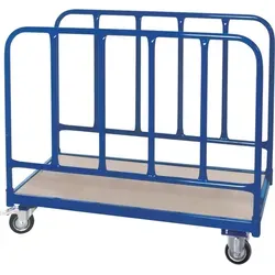 BRB-Lagertechnik Transportwagen Rungenwagen mit Stahlrohr-Seitenteilen - Transportwagen für Lager und Versand, ausgestattet mit robusten Stahlrohr-Seitenteilen und Vollgummibereifung, trägt bis zu 250 kg und ist leicht fahrbar.