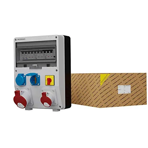 Stromverteiler DV-S/FI 32A 16A 2x230V - Baustromverteiler von Doktorvolt® - Sonstige Elektroinstallationsartikel: Robuster Baustromverteiler mit 2x 230V 16A und 1x 32A Steckdosen, ideal für Baustellen und Werkstätten, IP54 Schutzklasse für höchste Sicherheit.