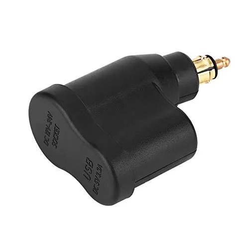 Zigarettenanzünder Ladeadapter, 12-24 V 3,3 A Motorrad Dual USB Ladegerät Netzteil Zigarettenanzünder für Hella DIN Stecker