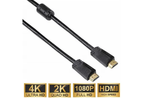 Hama High-Speed HDMI-Kabel 5m Ethernet vergoldet Video-Kabel, HDMI, (500 cm), Full HD TV ARC 3D 1080p HD TV LED LCD OLED Plasma vergoldete Stecker