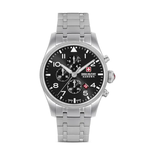 Swiss Military Hanowa SMWGI0000405 Thunderbolt Chrono Herrenuhr mit Edelstahlband 10 ATM