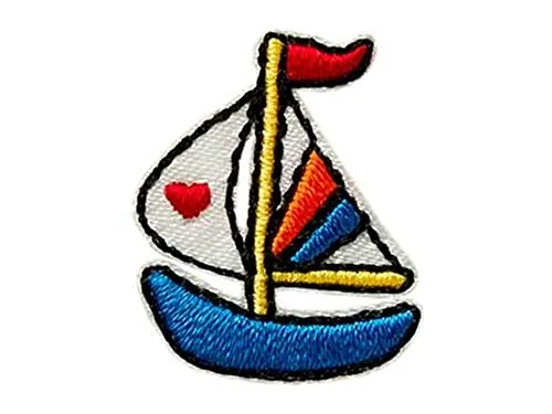 Mono-Quick Aufnäher Patch Applikation zum Aufbügeln Segelboot Mini 2,0 x 2,5 cm, 02152, farbig