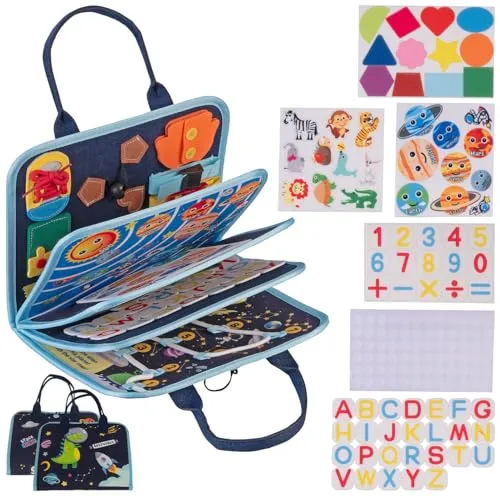 Playtastic Baby-Spielzeug: Kinder-Motorik-Spielbuch mit 8 Seiten, 5 Motivkarten und Zubehör (Frühförderung Spielzeug Kinder, Kinderspiel Buch, Adventskalender)