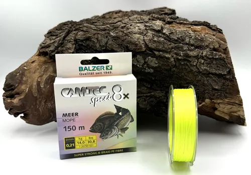 Balzer Camtec Speci 8x geflochtene Schnur Meer Sea 0,21mm 150m 14kg Gelb Yellow