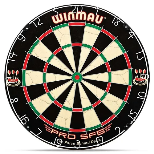 Winmau Dartscheibe PRO SFB - Profi Sisal Steeldartboard - Zielscheibe aus hochwertigen Sisalborsten, ideal für Turniere und anspruchsvolle Spieler, inklusive Dartboardaufhängung für einfache Montage.