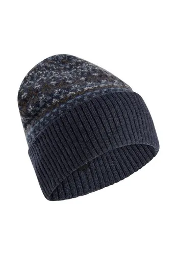 camel active Herren Beanie aus Reiner Wolle Navyblau - Strickmütze aus 100% Wolle mit Krempelbündchen, sorgt für optimale Wärme und trägt das camel active Markenlogo. Ideal für kalte Tage.