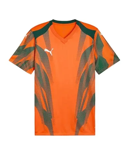PUMA Herren Fußballtrikot teamFINAL26 Graphic+ Jersey 706654 orange M (48/50) - Hochwertiges Fußballtrikot aus 100% Polyester mit dryCELL-Technologie für optimalen Tragekomfort. Ideal für Trainings und Spiele. Pflegeleicht und maschinenwaschbar bei 30°C.