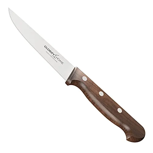 GLORIFY HOME® Serie Aroya Spickmesser Klingenlänge: 11cm Handgefertigt Profi Küchenmesser Klein Rostfreier Vanadium Edelstahl Mit Holzgriff
