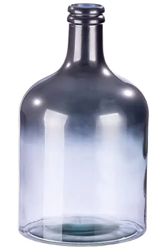 GILDE große Vase Blumenvase XL aus recyceltem Glas - Elegante Deko-Vase aus recyceltem Glas, 43 cm hoch, in silber metallic mit Farbverlauf. Ideal für stilvolle Akzente im Wohnzimmer und als besonderes Geschenk.
