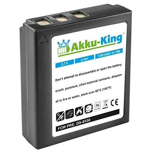 Akku-King Akku kompatibel mit Premier DS-8330 - Li-Ion 1100mAh - für DC-8111, DS-8330, DS-8340, DS-588, DS-A350, DS-888, DS-8650
