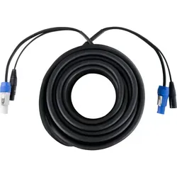 Pronomic Stage PPX-10 Hybridkabel Powerplug/XLR - Hybridkabel für Audio und Stromversorgung, ideal für aktive Lautsprecher, sorgt für Ordnung und verhindert Kabelsalat, 10 m Länge in Schwarz.