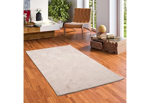 Pergamon Luxus Super Soft Fellteppich Plush Beige – 7 Größen verfügbar - Weicher Teppich aus 100% Polyester, mit ca. 25 mm Gesamthöhe. Ideal für Fußbodenheizung und parkettfreundlich. Genießen Sie den Komfort ohne Fusselbildung!