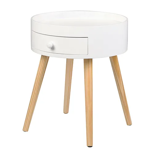 Woltu Nachttisch mit Schublade, Weiß - Moderne Nachtkommode aus robustem MDF, wasserabweisend und leicht zu reinigen. Ideal für jedes Schlafzimmer, einfache Selbstmontage.