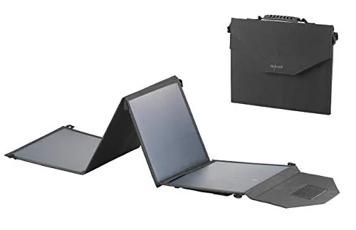 revolt Falt Solarpanel: Mobiles, faltbares Solarpanel, 4 monokristalline Solarzellen, 50 Watt (Solarpanel faltbar mit Laderegler, Solarmodul klappbar, Wasserdichte Taschen)