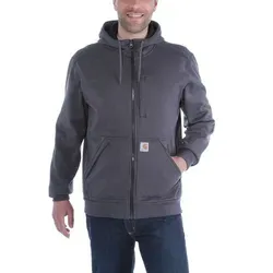 Carhartt® WIND FIGHTER HOODED SWEATSHIRT 101759 - crh-carbon heather - XS - Herren-Sweatjacke mit winddichtem Vlies und dauerhaft wasserabweisendem Finish, ideal für Outdoor-Aktivitäten bei wechselhaftem Wetter.