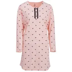 zeitlos Nachthemd Nachthemd Langarm - Marry Schleife & Spitze orange XL