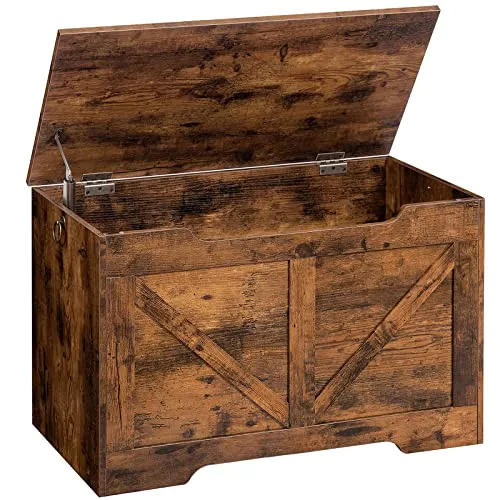 HOOBRO Truhenbank mit Stauraum, Spielzeugkiste Dunkelbraun, 75cm