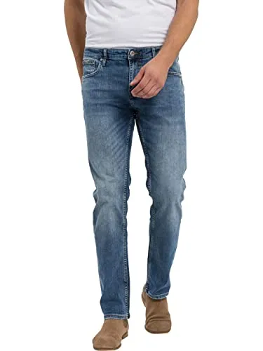 Cross Jeans Herren Jeans Damien Slim Fit Blau W 36 L 30 - Jeans in Slim Fit, ideal für sportliche und schicke Looks. Die stonewashed Optik und der bequeme Sitz machen sie perfekt für Alltag und Freizeit.