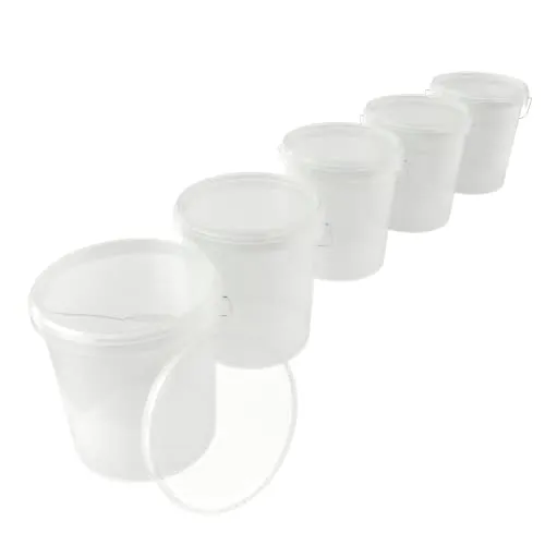 5X Eimer mit Deckel 16 Liter Transparent in weiß von FixedByU