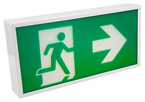 LED Fluchtwegleuchte Notleuchte mit Akku und 4 Stickern - Sicherheits- & Alarmtechnik, zuverlässige Notbeleuchtung für sichere Fluchtwege, inklusive praktischen Aufklebern zur einfachen Montage