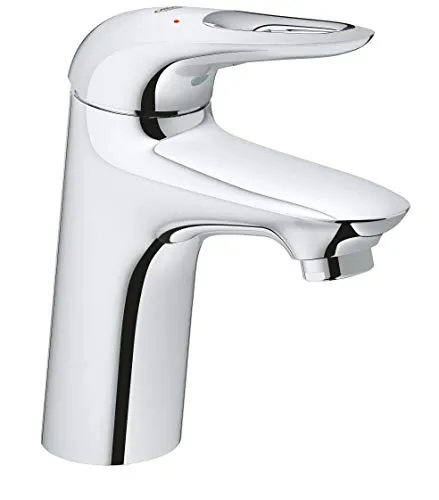 Grohe Eurostyle S-Size Waschtischmischer, 110 mm Ausladung - Waschtischarmaturen mit organischem Design, Einhebelmischer und verchromter Oberfläche für eine entspannte Atmosphäre im Bad.