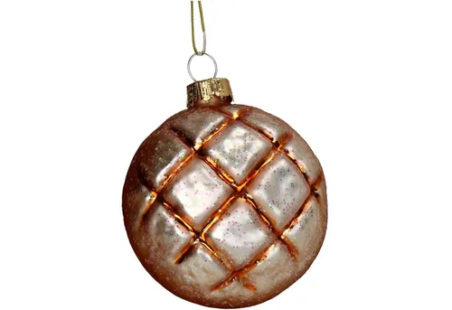 HD Collection Christbaumschmuck, Christbaumschmuck Glas 10,2m Brötchen Figur Braun / Gold