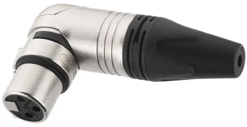 Neutrik NC3FRX XLR-Steckverbinder Buchse - gewinkelt, 3-polig, silberfarbener Audio-Video-Adapter für optimale Signalübertragung
