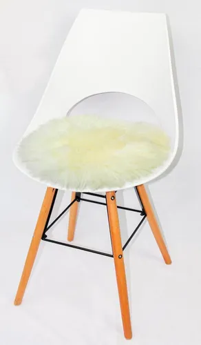 Heitmann Felle Stuhlkissen Lamm - Rundes Lammfellkissen Ø 45 cm - Kissen aus echtem Schaflammfell, waschbar bis 30°C. Ideal für gemütliche Sitzgelegenheiten und ein gemütliches Ambiente.