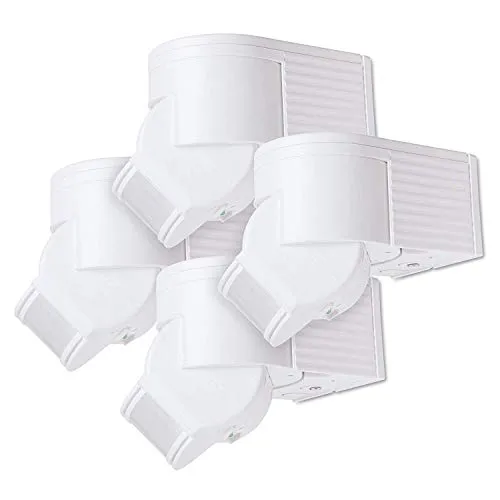 conecto Infrarot Bewegungsmelder 180° schwenkbar, IP44 (4er Set) - Bewegungsmelder für Innen- und Außenbereich mit Dämmerungssensor. Spritzwassergeschützt, energieeffizient und ideal für Wohnräume und Feuchträume. Einfache Montage und individuelle Einstellungen für optimale Lichtsteuerung.