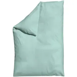 Schlafgut Bettdeckenbezug Woven Satin, Pastellblau - Kissen, atmungsaktive und bügelleichte Satin-Bettwäsche, schadstoffgeprüft mit weicher Oberfläche für erholsamen Schlaf.