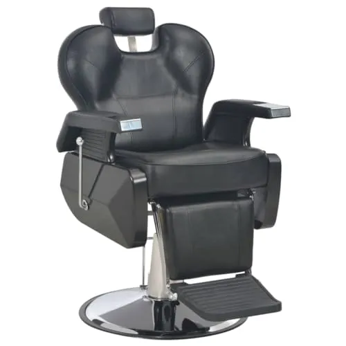 vidaXL Friseurstuhl - 360° drehbarer Herren Stuhl für Friseure - Friseurstuhl aus strapazierfähigem Kunstleder, ideal für Friseursalons und Spas. Mit verstellbarer Rückenlehne und Kopfstütze für maximalen Komfort.