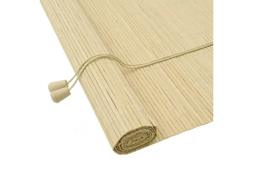 Rollo Rollo Natur 130 x 160 cm aus Bambus von vidaXL - Stylisches Bambusrollo für Fenster, das natürliches Licht sanft filtert und Ihrem Raum einen modernen Look verleiht. Einfach zu installieren und pflegeleicht, ideal für Wohnzimmer und Schlafzimmer.