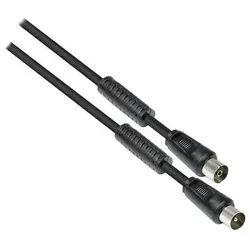 Kabelmeister® SAT Antennenkabel, Koax Stecker an Buchse, 2x Mantelstromfilter (Ferritkern), Doppelschirmung,schwarz, 50m