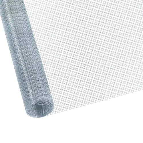 CCLIFE Hühnerzaun Geflügelnetz , Maschenweite 6.3 mm , Höhe 100 cm , Länge 2/5 m , Verzinkt Silber