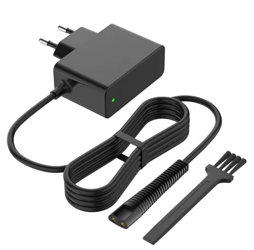 Ladekabel Netzeil Kompatibel mit Braun Rasierer Series 9 8 7 6 5 3 1, 3000S, 3040S, 390CC, 5190CC, 790CC, 760CC, 7865CC, Beard und Head Cruzer Elektrische Shaver Ladegerät 12V 0,4A Rasiererkabel