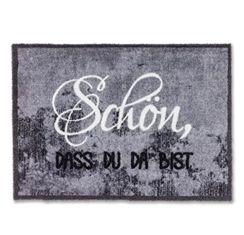 Astra Fußmatte innen rutschfest - Beton grau 50x70 cm - Schmutzfangmatte waschbar und pflegeleicht - Felicido Sauberlaufmatte Eingang, Flur, Haustür
