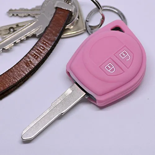 Soft Case Schutz Hülle Auto Schlüssel für Suzuki Swift SX4 Vitara JIMNY Funkschlüssel/Farbe Pink